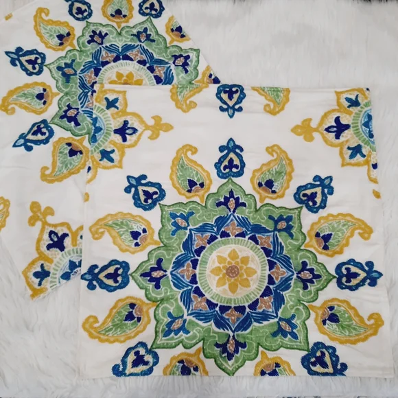 Pottery Barn Brea Emroidered Pillow (2) - Picture 2 of 7